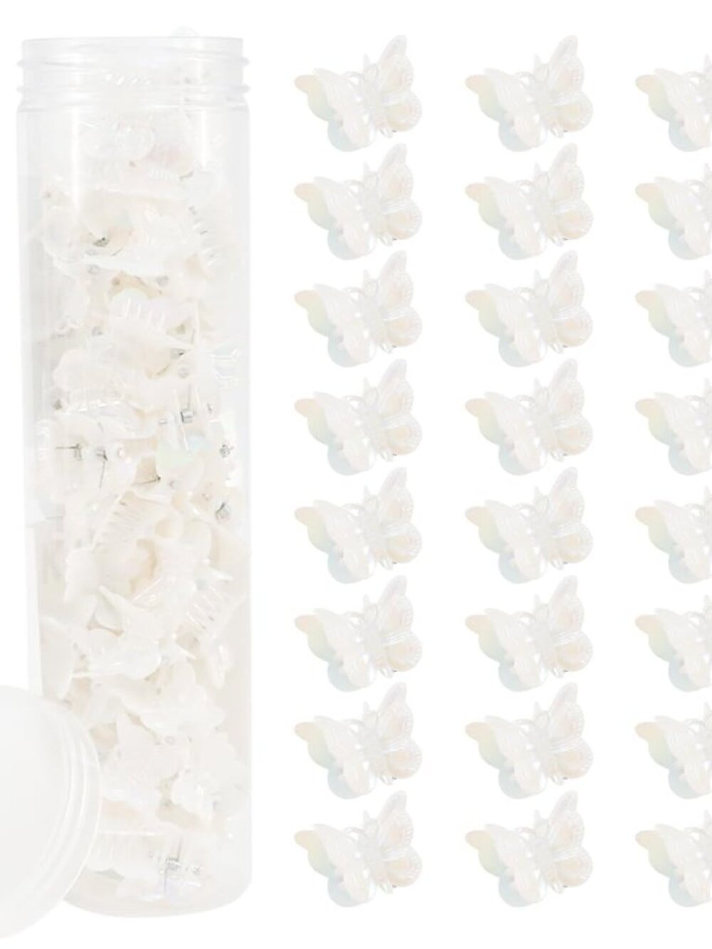 60PCS Mini White Butterfly Hair Clips for Hair Y2K Accessories